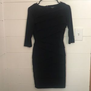 Black Quarter Length Sleeve Dress